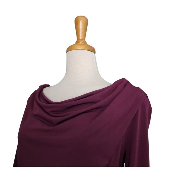 Dana Buchman Purple Runched Blouse Womens L 90s Basic - Picture 2 of 9
